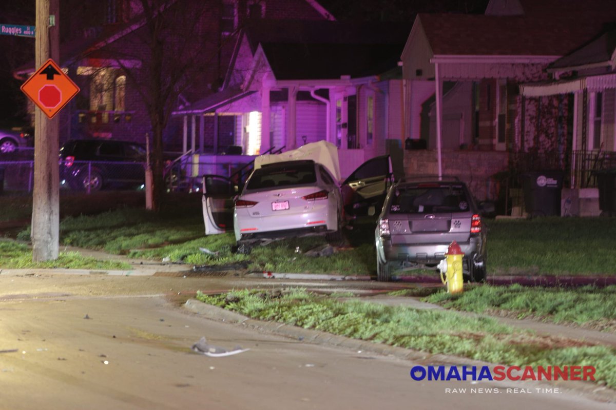 Omaha Police and Omaha Fire were called to a crash near 42nd and Ruggles Street. One patient was transported Code 3 Trauma to the Med. Scanner traffic indicated that at least two people ran from the second vehicle