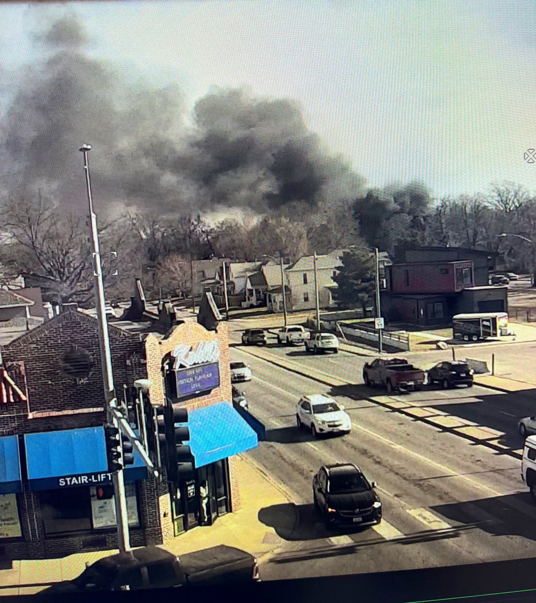 Area of N 27th & Vine LNK Firerescue on scene of working fire. RV on fire that had spread to exposures