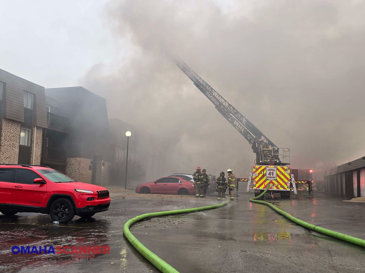 OmahaFireDept is continuing to fight a three alarm structure fire as of 10:26 p.m. at 5636 N 105th Plaza, Highpoint. The fire remains under investigation at this time. One person was cited by OPD for driving over a hose line