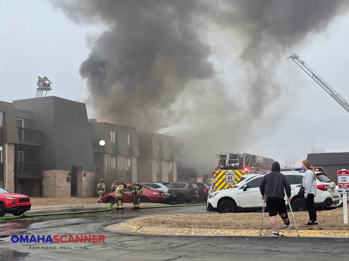 OmahaFireDept is continuing to fight a three alarm structure fire as of 10:26 p.m. at 5636 N 105th Plaza, Highpoint. The fire remains under investigation at this time. One person was cited by OPD for driving over a hose line