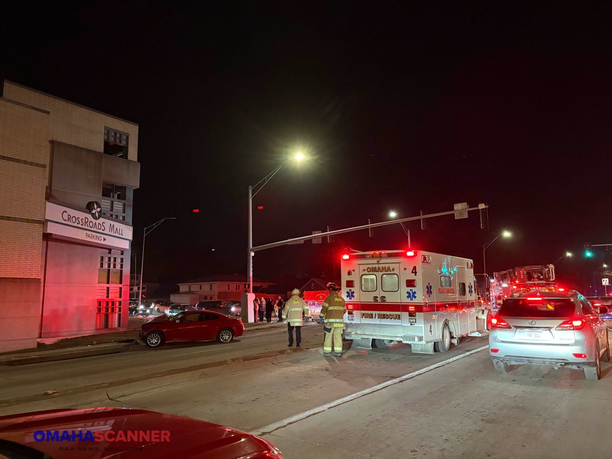Omaha Fire was called to 72nd and Cass Street for a multi-vehicle crash. An 18 y/o male was transported Code 3 Trauma (critical) to Bergan. Three other patients were transported Code 2 to Children’s Hospital