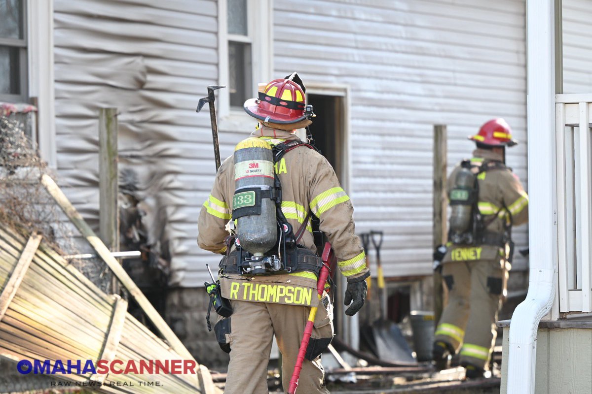 Omaha Fire was called to 24th and Hartman Ave for a house fire. Upon arrival, crews had smoke showing. A working fire was declared. A mayday was called but quickly canceled. Two firefighters were evaluated at the scene by medics. Two cats were all possibly