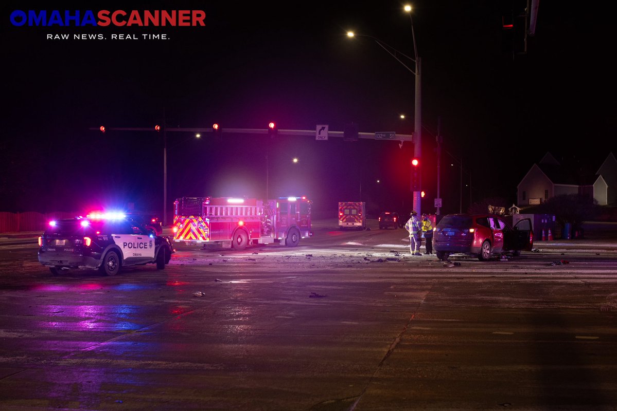 Omaha Fire and Omaha Police were called to 132nd and Blondo Street for a multiple vehicle crash. One adult male patient was transported Code 3 Trauma (critical) after being partially ejected thru the drivers side window. They smelled of ETOH. 