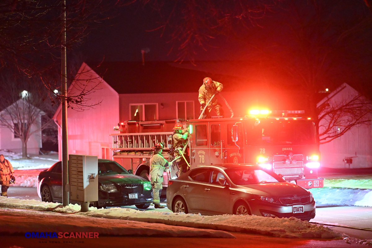 Omaha Fire was dispatched 150th and Binney Street for a house fire. Occupants were able to evacuate from the house but there was a report of a cat in the house. Crews called for a working fire. The source of the fire was the fireplace and it was quickly knocked